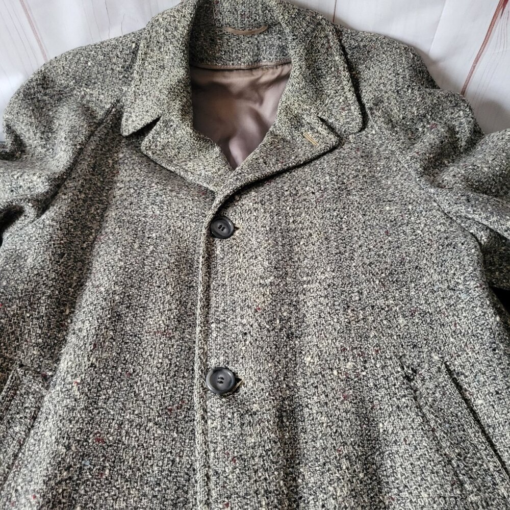 Vintage 1950’s Donshire Fashion Union Made Wool/Tweed Trench Coat/Overcoat EUC - Picture 5 of 11